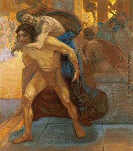 Aeneas Rettung seines Vaters durch die Flammen von Troja