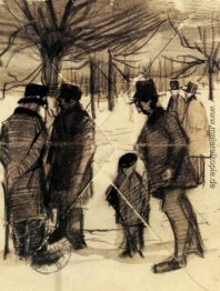 Fünf Männer und ein Kind im Schnee Fünf Männer und ein Kind im Schnee