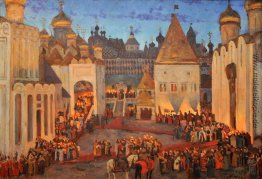 Michail Fjodorowitsch Krönung in 1613 Sobornaya Square. Moskauer