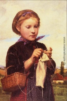 Mädchen-Stricken