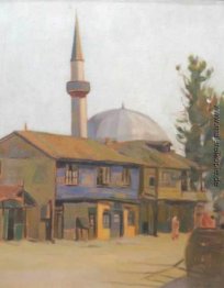 Landschaft mit Moschee Landschaft mit Moschee