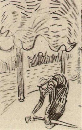 A Woman Heben einer Strich vor der Bäume