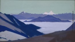 Nebel in den Bergen. Himalaya.