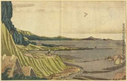 Blick auf den Strand bei Ebbe Noboto von der Küste bis Gyotoku