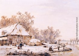 Winterlandschaft mit Bauernhof