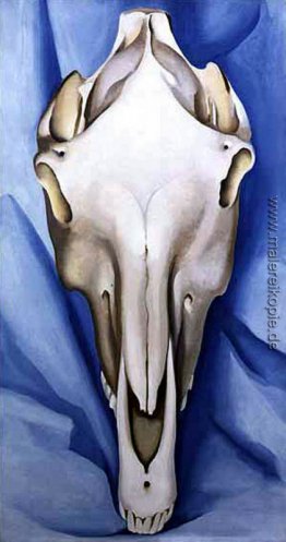 Pferdeschädel auf Blau