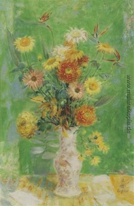 Chrysanthemen und Sonnenblumen