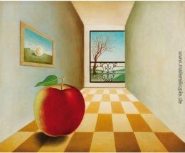 Pomme devant une fenêtre ouverte
