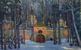 Bühnenbild für Glinka-Oper "Ivan Susanin". Kloster im Wald