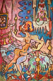 Junge Frau tanzen in Cerro Innen Junge Frau tanzen in Cerro Innen