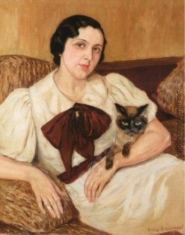 Frau mit Katze