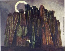 Dunkler Wald und Vogel