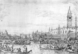 Venedig: Der Canale di San Marco mit dem Bucintoro am Anker