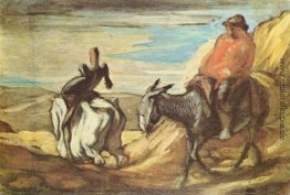 Sancho Pansa und Don Quichote in den Bergen