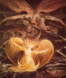 Der große rote Drache und die Frau mit der Sonne bekleidet