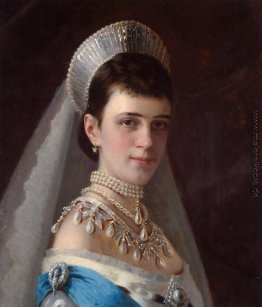 Porträt der Kaiserin Maria Fiodorovna in einem Head Dress verzie
