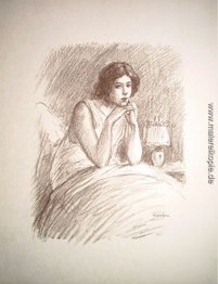 Mädchen in einem großen Bett Mädchen in einem großen Bett