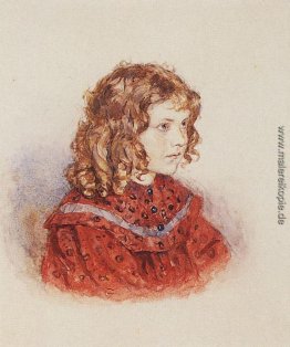 Porträt von Mädchen mit roten Kleid