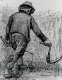 Bauer mit Sichel, gesehen von der Rückseite