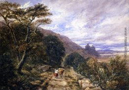 Ein Land Spur führt zu Harlech Castle