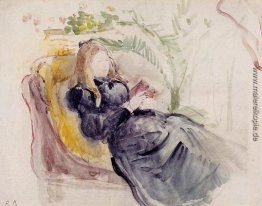 Julie Manet, Lesen in einer Chaise Lounge