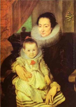 Marie Clarisse Ehefrau von Jan. Woverius, mit ihrem Kind