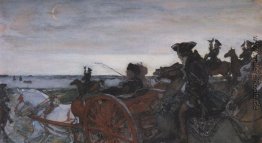 Katharina II Aufbruch zur Jagd mit Falken