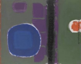 Grün und lila Malerei mit Blue Disc: Mai 1960
