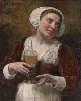 Eine junge Frau mit einem Weinglas