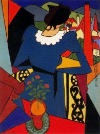 Frau auf Balkon Frau auf Balkon