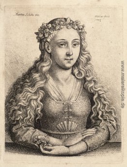Frau mit einem Kranz aus Eichenlaub