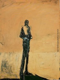 Stehende Figur mit den Händen auf Gürtel