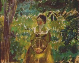 Dame in einem Garten