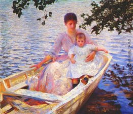 Mutter und Kind in einem Boot