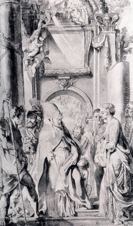 St. Gregory mit Saints Domitilla, Maurus und Papianus