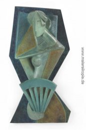 Frau mit einem Fan Frau mit einem Fan