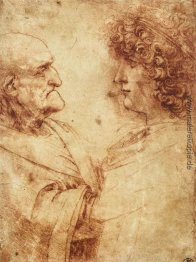 Heads von einem alten Mann und einem Jugend Heads von einem alten Mann und einem Jugend