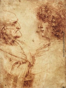 Heads von einem alten Mann und einem Jugend