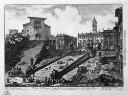 Ansicht des römischen Capitol, mit der Treppe, die zur Kirche vo
