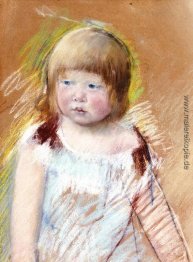 Kind mit Pony-Frisur in einem blauen Kleid Kind mit Pony-Frisur in einem blauen Kleid