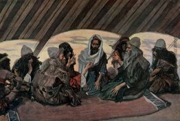 Jethro und Moses, wie es in Exodus 18