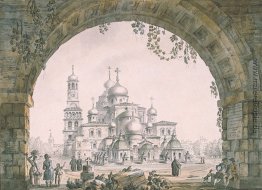 Mit Blick auf das Kloster Neu-Jerusalem in der Nähe von Moskau