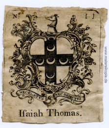 Isaiah Thomas Bookplate Isaiah Thomas Bookplate