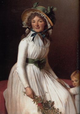 Madame Pierre Seriziat (geborene Emilie Pecoul) mit ihrem Sohn,