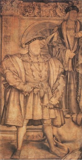 Henry VIII und Henry VII, cartoon für Wandmalerei in Whitehall