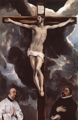 Christus am Kreuz mit zwei Spendern verehrt
