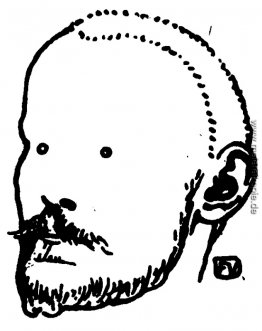 Porträt von Französisch Schriftsteller Jules Renard