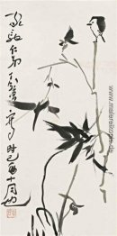 Vogel auf Bambusbaum