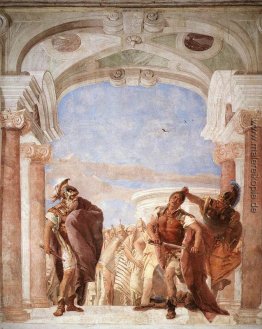 Detail des Agamemnon, vom Minerva Bändigen Achilles Töten von Ag