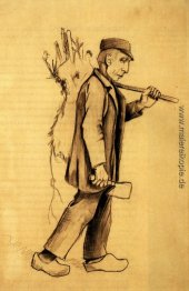 Mann mit einem Sack von Holz Mann mit einem Sack von Holz